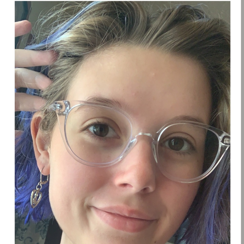 Cateye Clear Plastic Eyeglass Frames Big Round Nwt - image 1